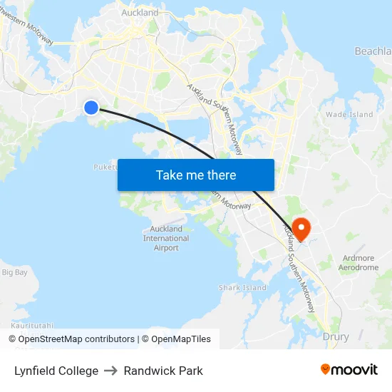 Lynfield College to Randwick Park map