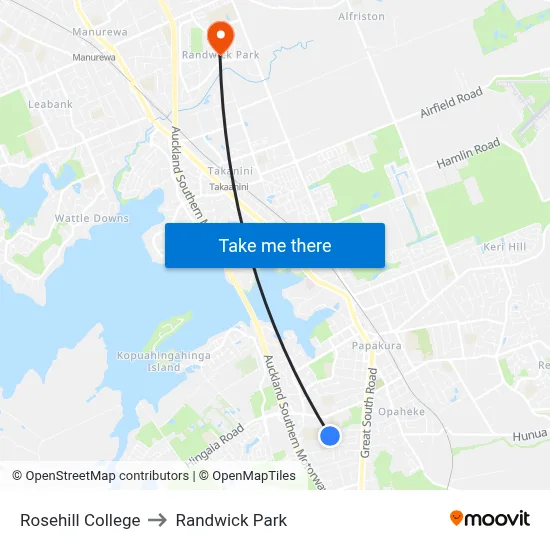 Rosehill College to Randwick Park map
