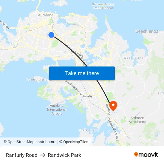 Ranfurly Road to Randwick Park map