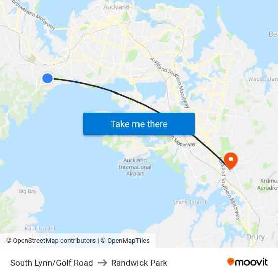 South Lynn/Golf Road to Randwick Park map