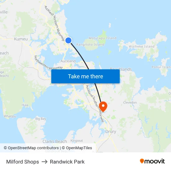 Milford Shops to Randwick Park map