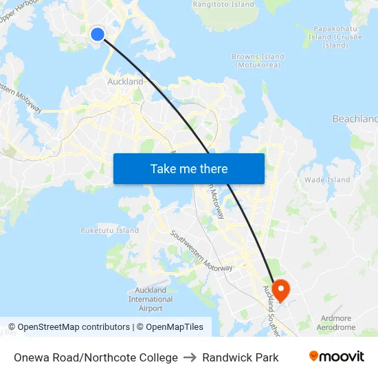 Onewa Road/Northcote College to Randwick Park map