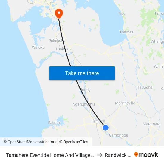 Tamahere Eventide Home And Village, Tamahere to Randwick Park map