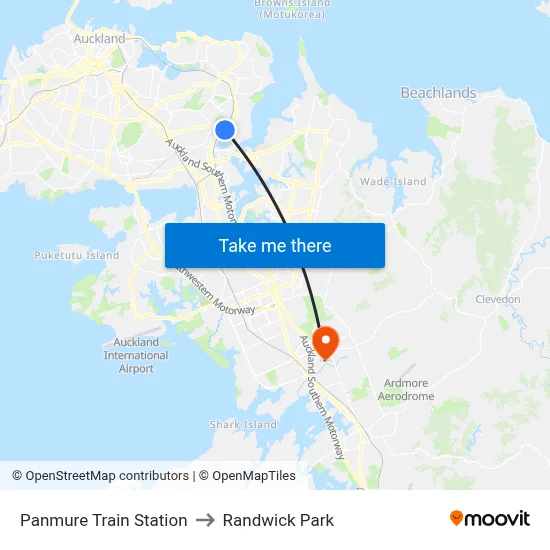 Panmure Train Station to Randwick Park map