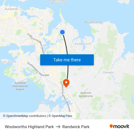 Woolworths Highland Park to Randwick Park map