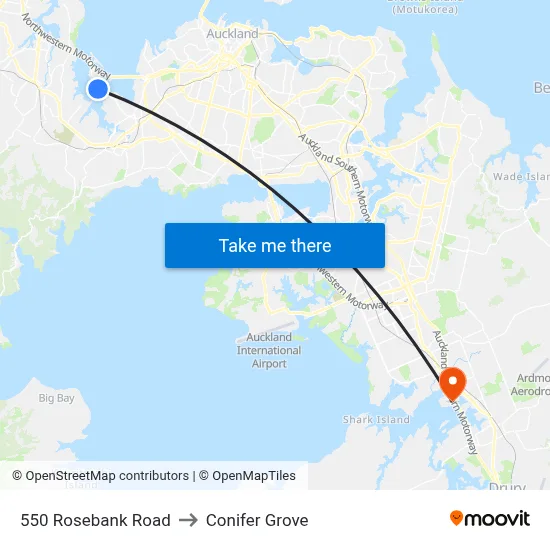 550 Rosebank Road to Conifer Grove map
