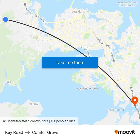 Kay Road to Conifer Grove map