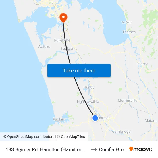 183 Brymer Rd, Hamilton (Hamilton Zoo) to Conifer Grove map