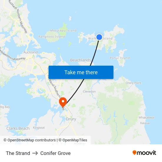 The Strand to Conifer Grove map