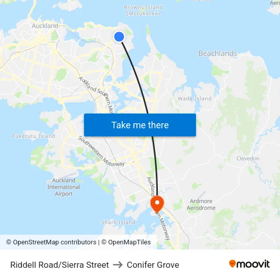 Riddell Road/Sierra Street to Conifer Grove map