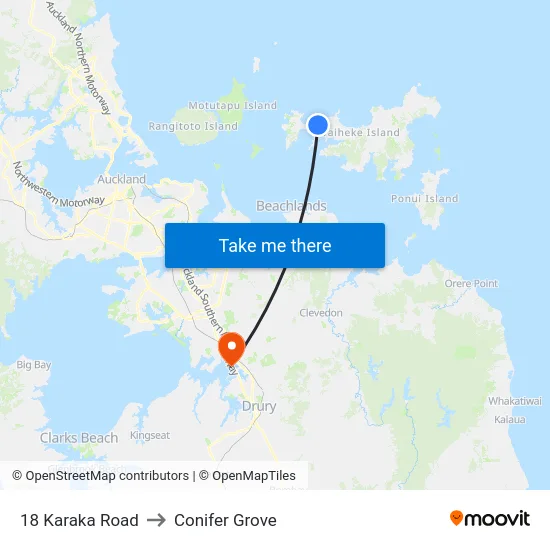 18 Karaka Road to Conifer Grove map