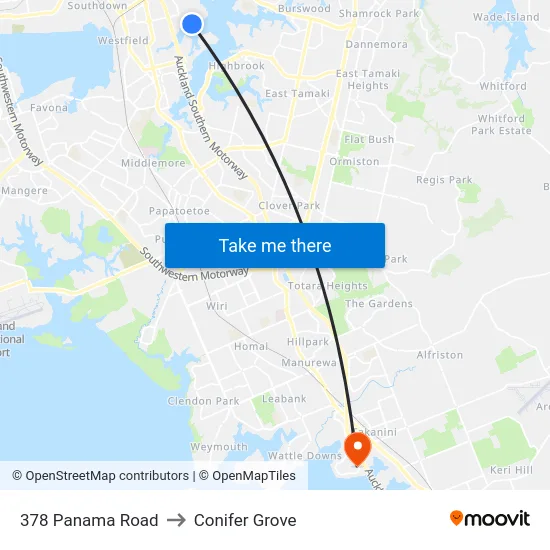 378 Panama Road to Conifer Grove map