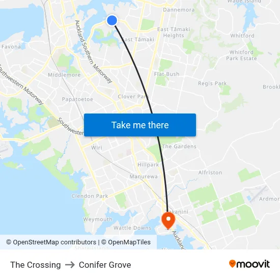 The Crossing to Conifer Grove map