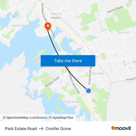 Park Estate Road to Conifer Grove map