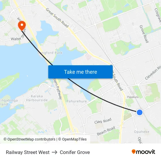 Railway Street West to Conifer Grove map