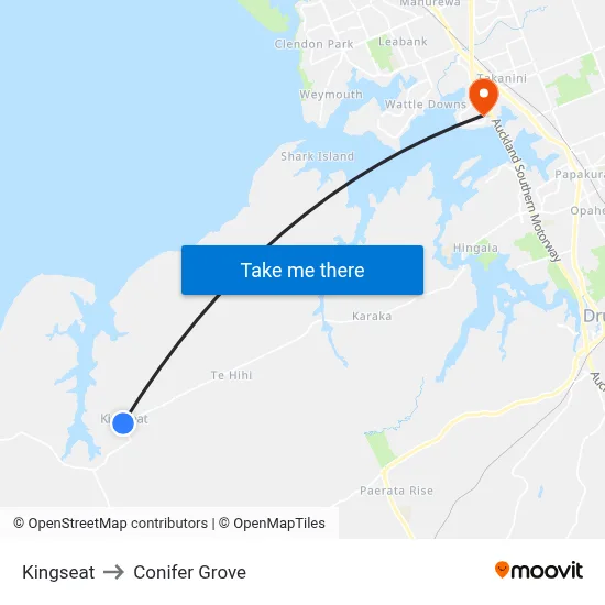 Kingseat to Conifer Grove map