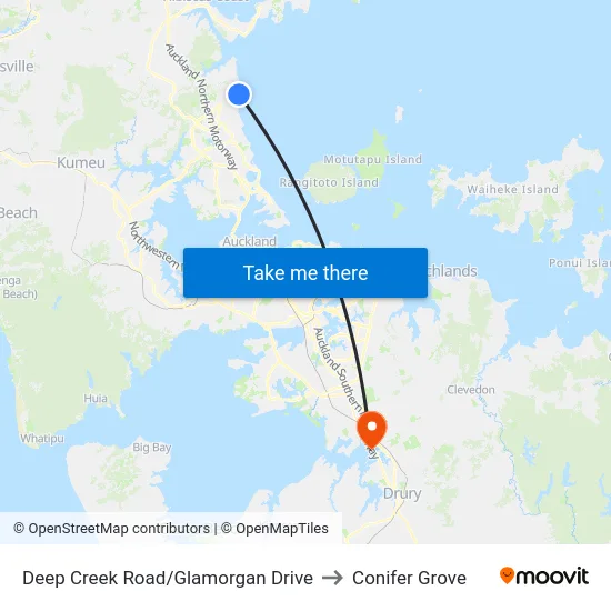Deep Creek Road/Glamorgan Drive to Conifer Grove map