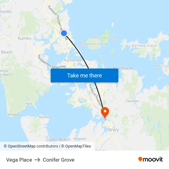 Vega Place to Conifer Grove map