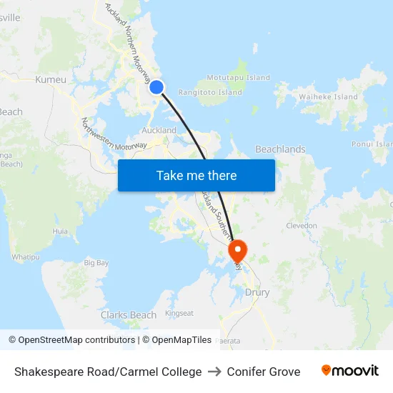 Shakespeare Road/Carmel College to Conifer Grove map
