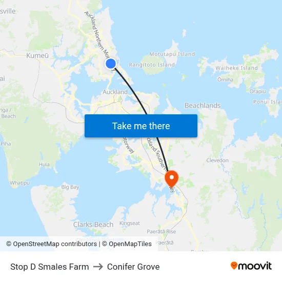 Stop D Smales Farm to Conifer Grove map