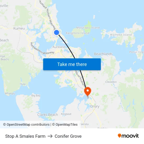 Stop A Smales Farm to Conifer Grove map
