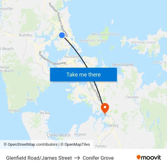 Glenfield Road/James Street to Conifer Grove map