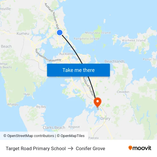 Target Road Primary School to Conifer Grove map