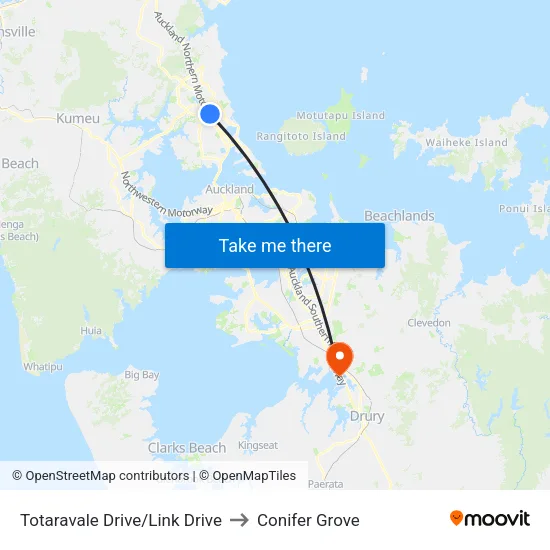 Totaravale Drive/Link Drive to Conifer Grove map