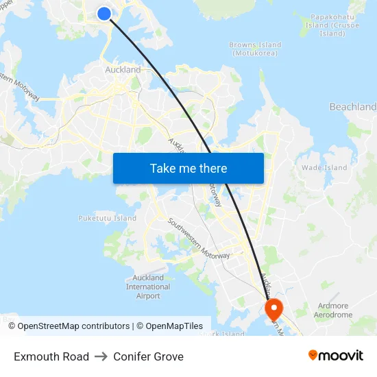 Exmouth Road to Conifer Grove map