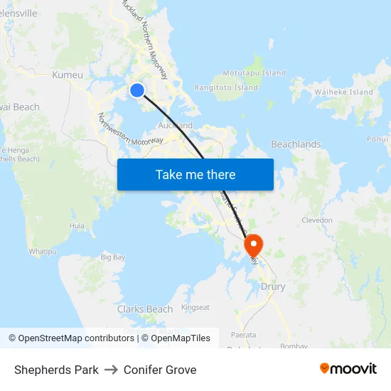 Shepherds Park to Conifer Grove map