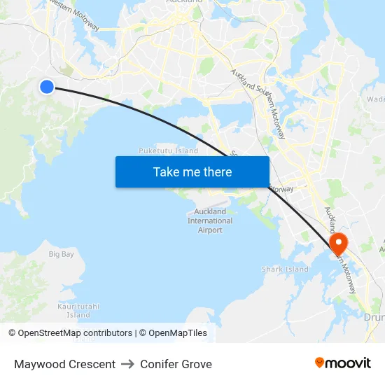 Maywood Crescent to Conifer Grove map