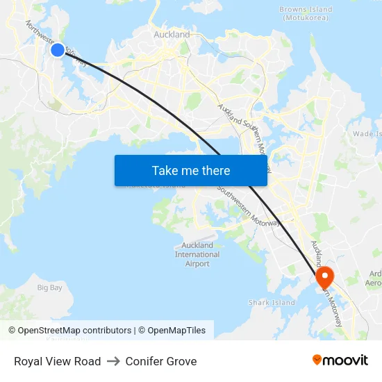 Royal View Road to Conifer Grove map
