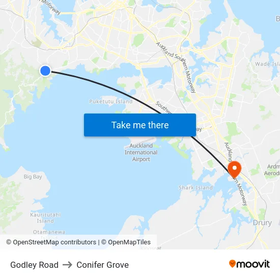 Godley Road to Conifer Grove map