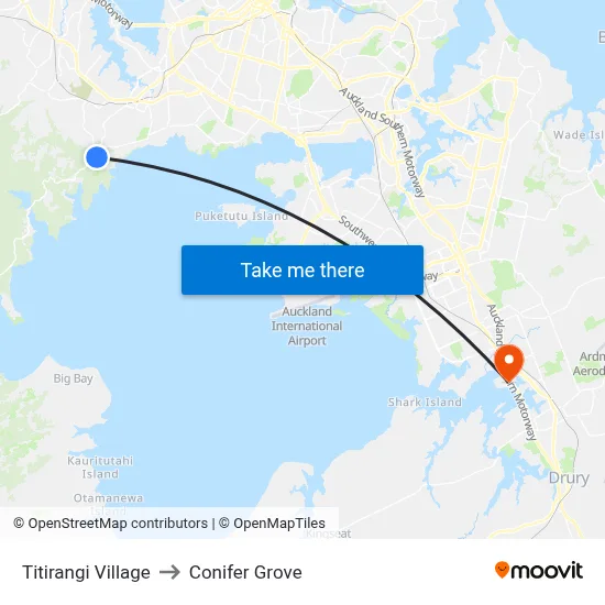 Titirangi Village to Conifer Grove map