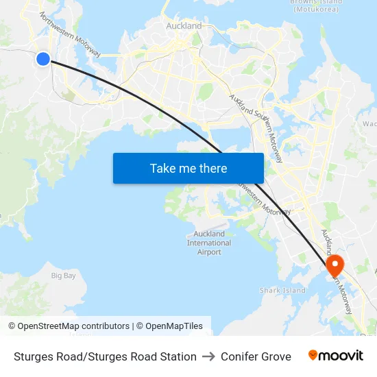 Sturges Road/Sturges Road Station to Conifer Grove map