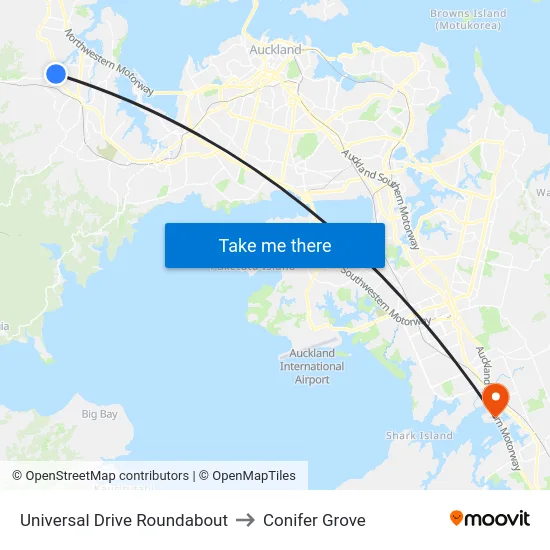 Universal Drive Roundabout to Conifer Grove map