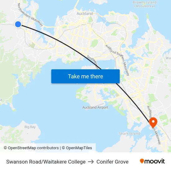 Swanson Road/Waitakere College to Conifer Grove map