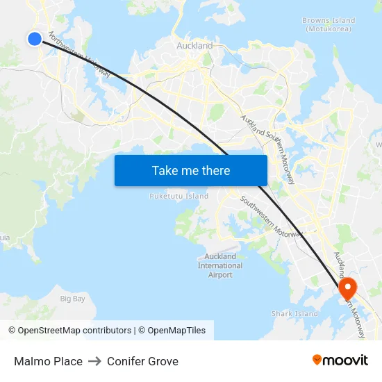 Malmo Place to Conifer Grove map