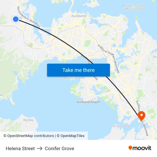 Helena Street to Conifer Grove map
