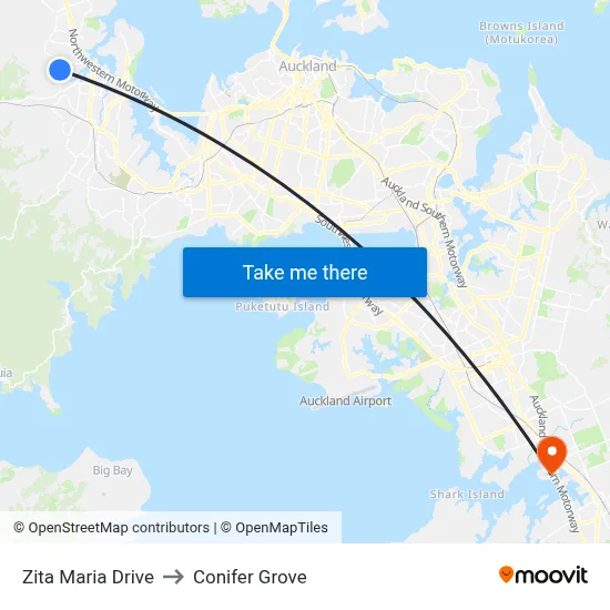 Zita Maria Drive to Conifer Grove map