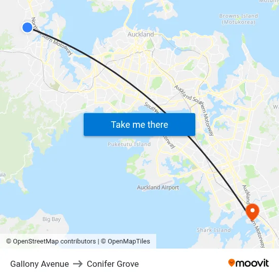 Gallony Avenue to Conifer Grove map
