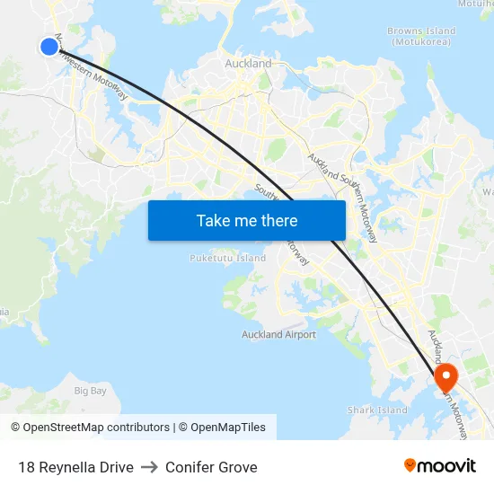 18 Reynella Drive to Conifer Grove map