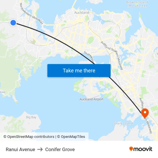 Ranui Avenue to Conifer Grove map