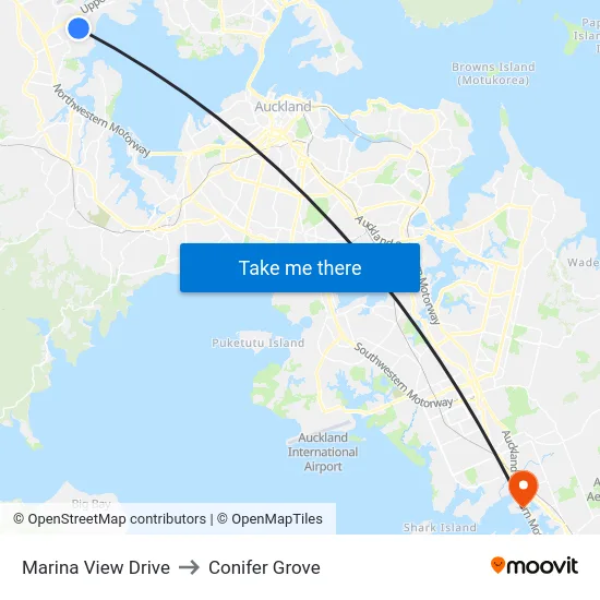 Marina View Drive to Conifer Grove map