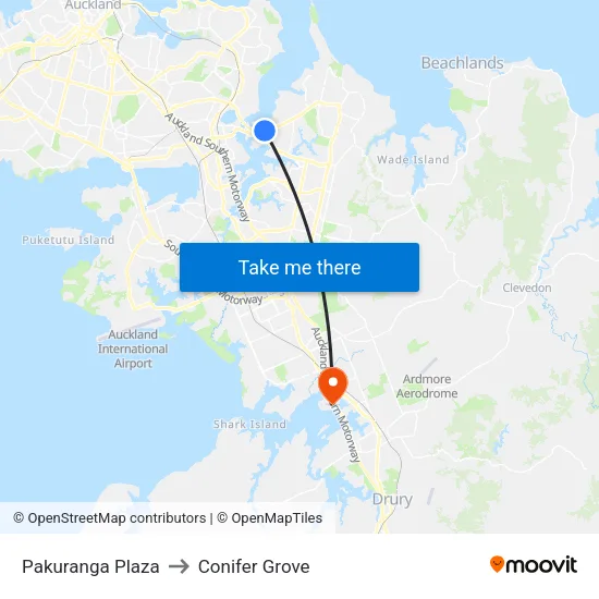 Pakuranga Plaza to Conifer Grove map