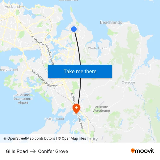Gills Road to Conifer Grove map