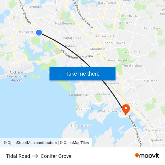 Tidal Road to Conifer Grove map
