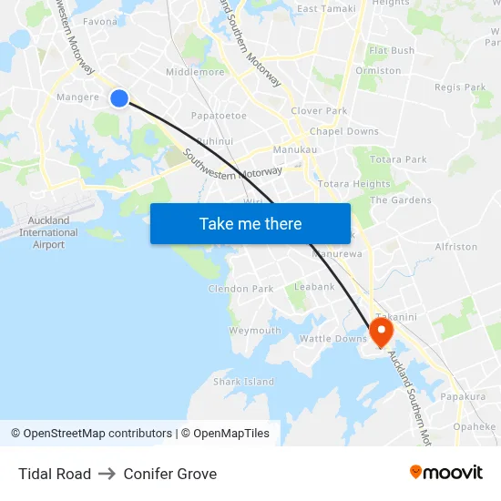 Tidal Road to Conifer Grove map