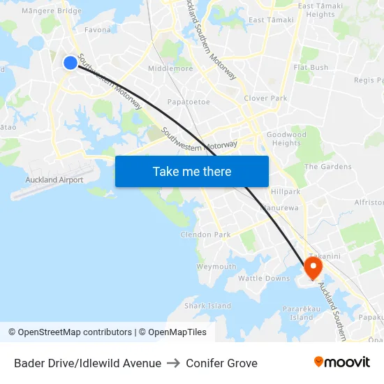 Bader Drive/Idlewild Avenue to Conifer Grove map