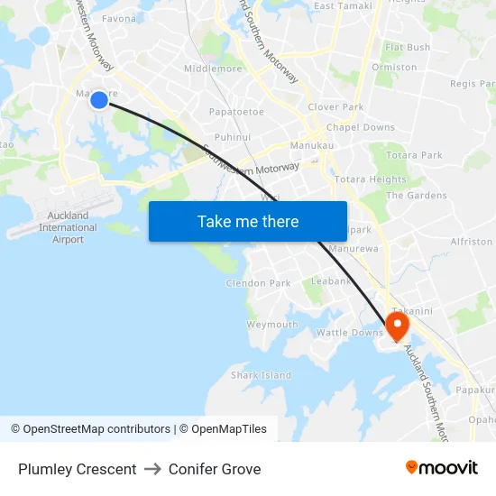 Plumley Crescent to Conifer Grove map